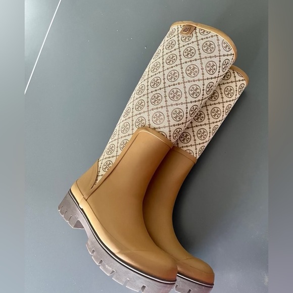 Tory Burch Women's T Monogram Foul Weather Tall Boots - Picture 3 of 9